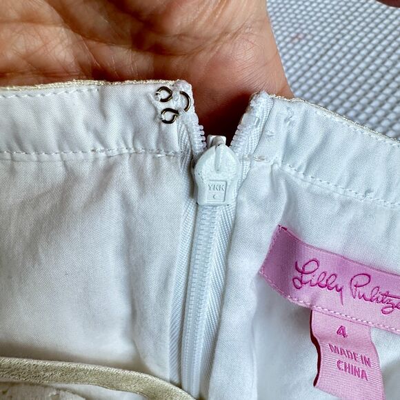 Lilly Pulitzer Jenna Halter Dress – White Lace Shell Print, Size 4 - Picture 4 of 9